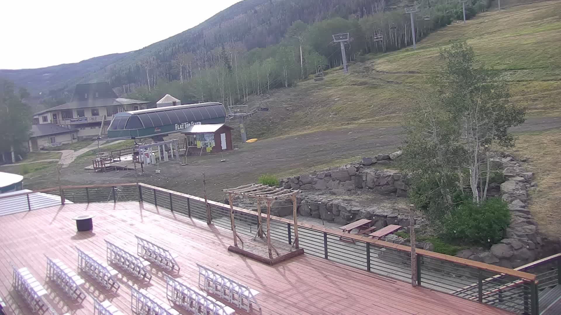 Webcam view of the lift area at Powderhorn Ski Resort in Mesa, Colorado